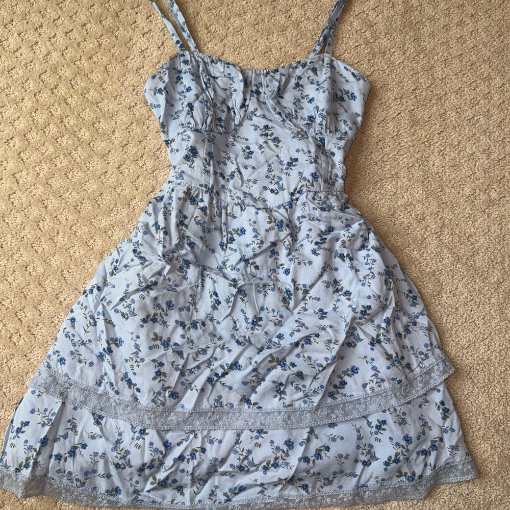 Hollister Blue Floral Mini Dress